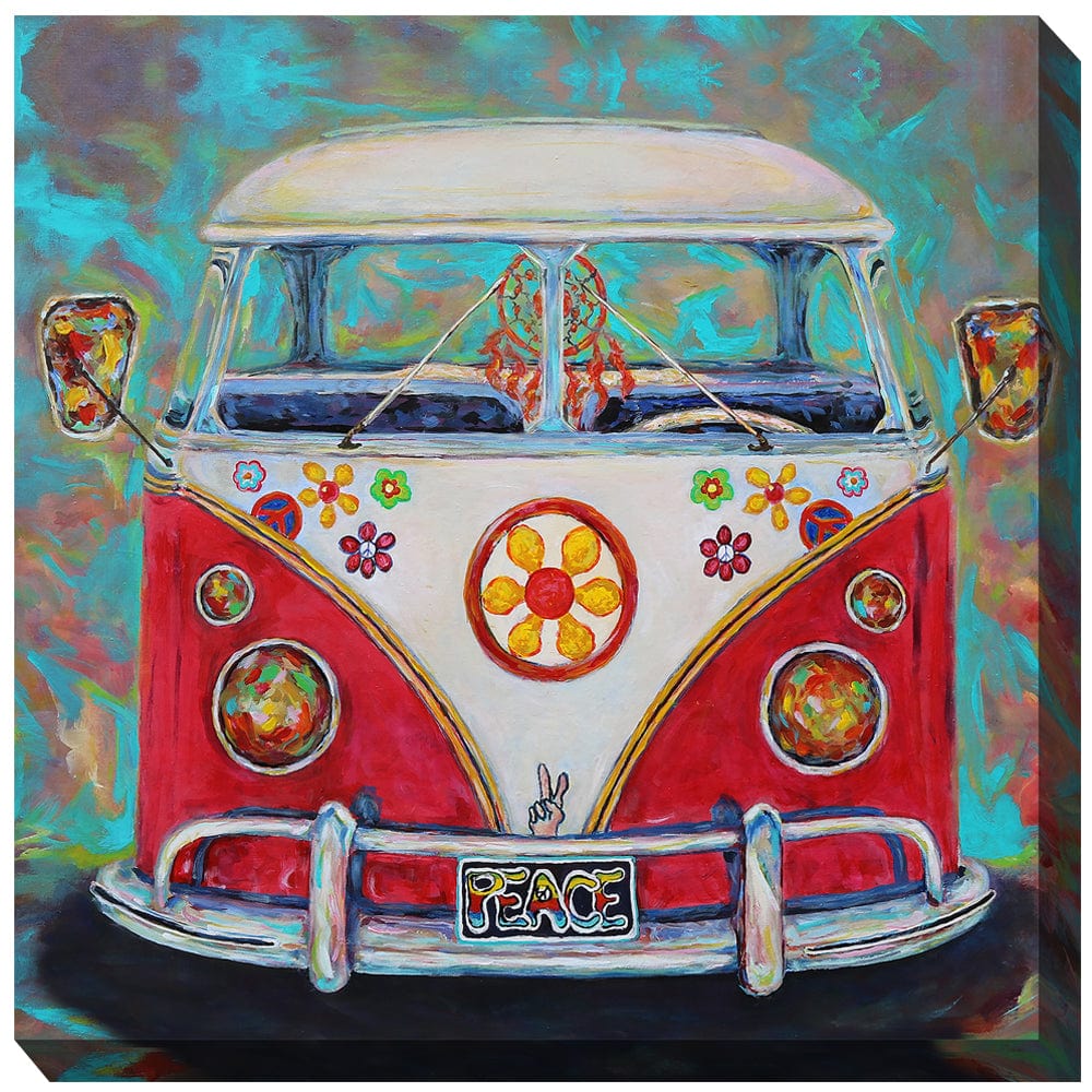 Hippy Van Outdoor Canvas Art - Outdoor Art Pros