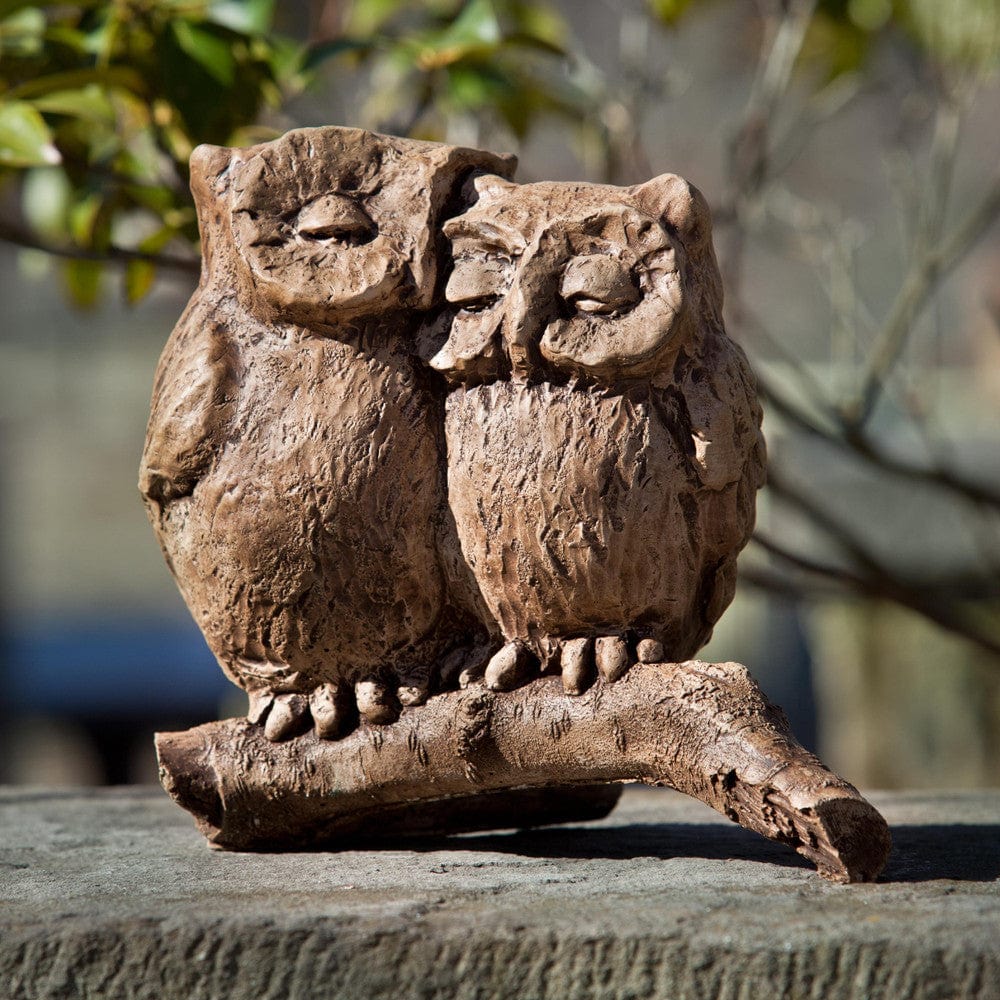 Honeymoon Owls Cast Stone Garden Statue - Outdoor Art Pros