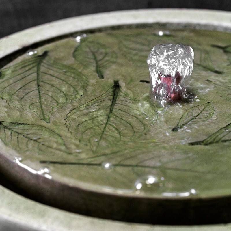 Hydrangea Leaves Garden Terrace Fountain - Outdoor Art Pros