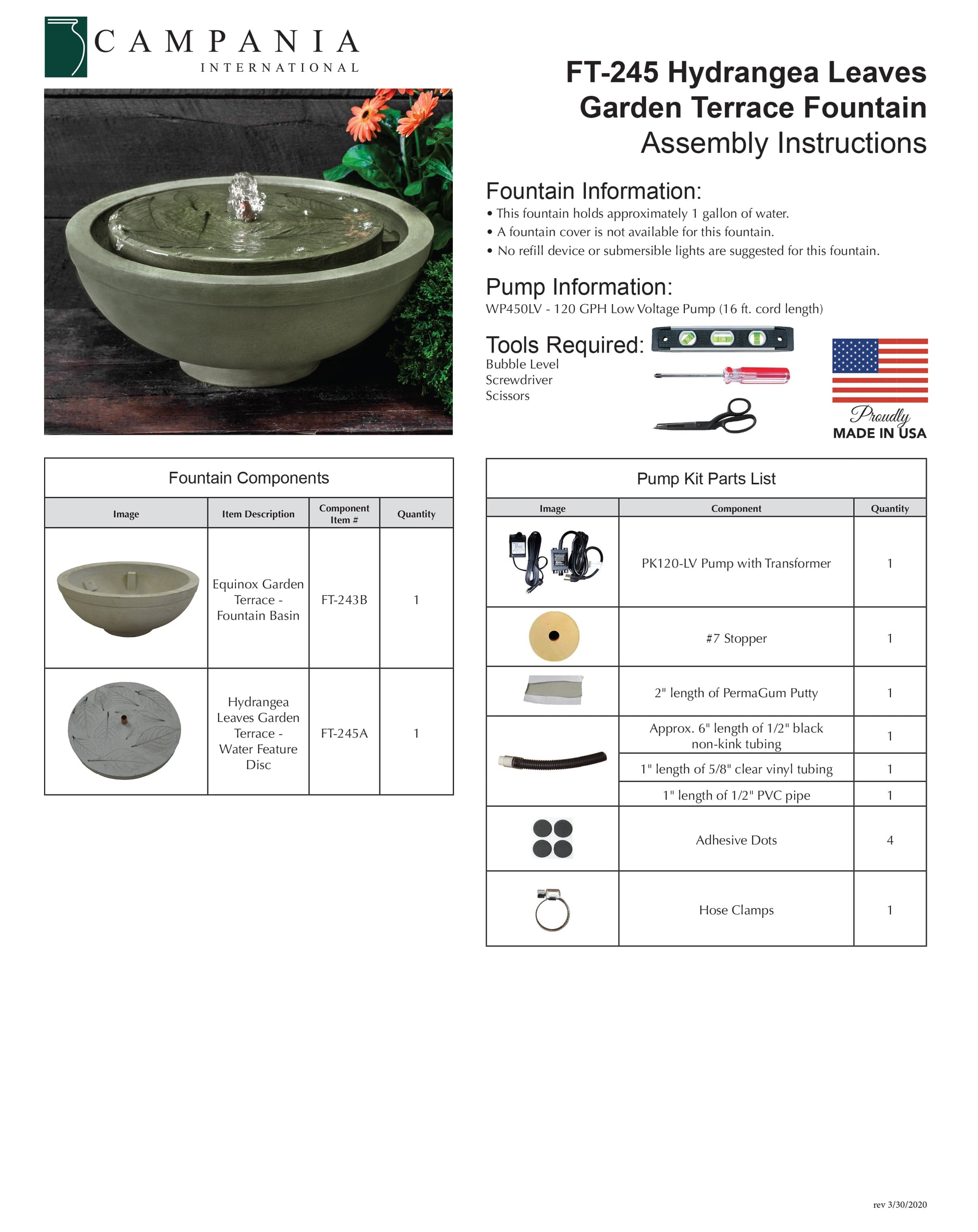 Hydrangea Leaves Garden Terrace Fountain - Outdoor Art Pros