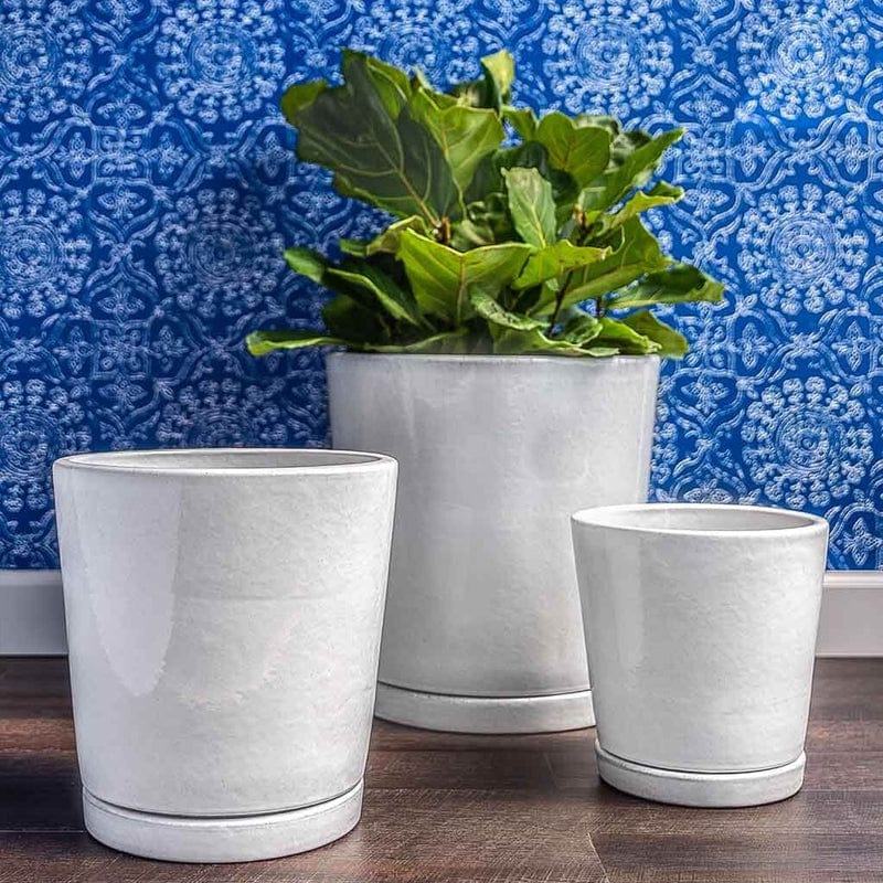 I/O Tapered Cylinder Planters Set of 3 | Glazed Terra Cotta Collection
