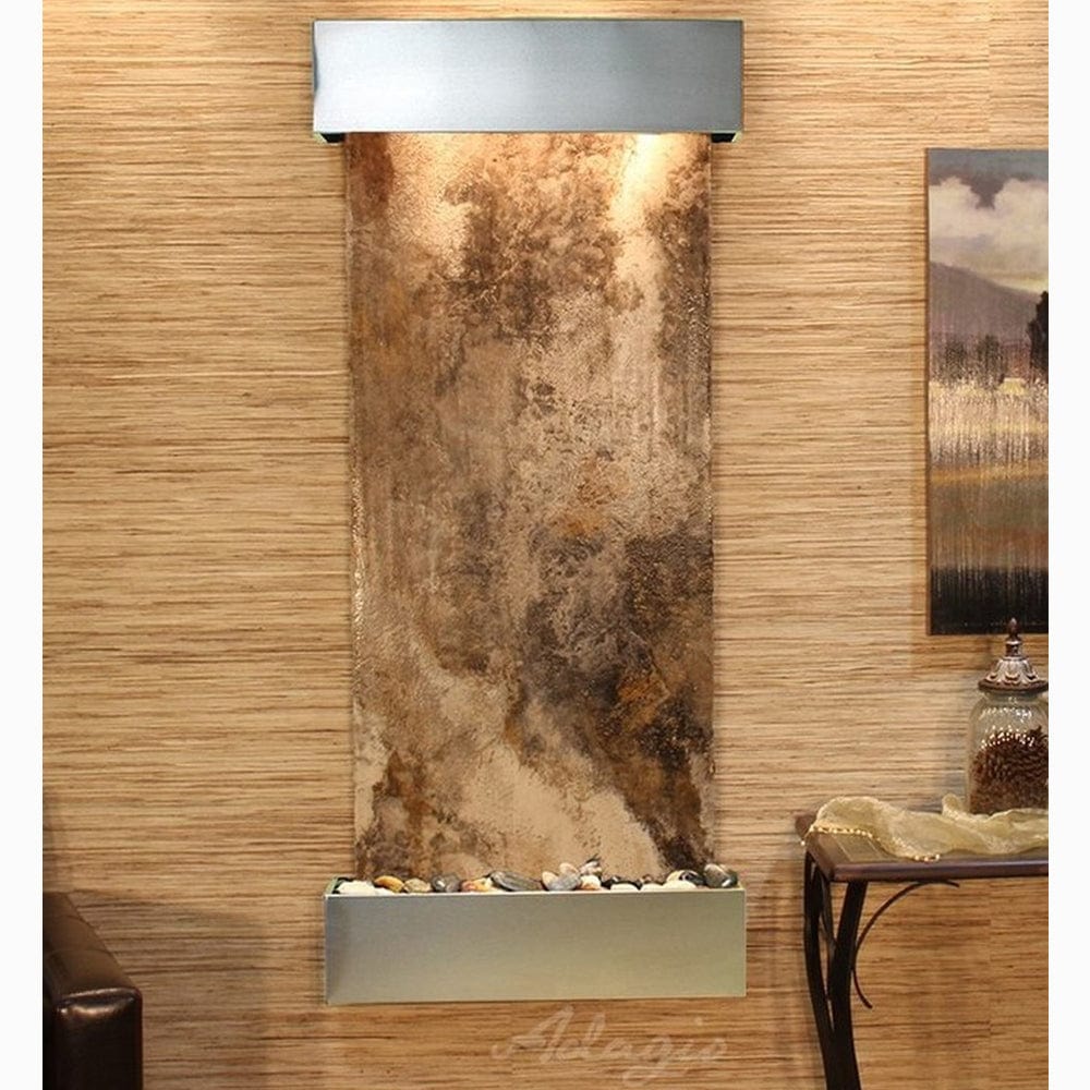 Inspiration_Falls_Magnifico_Travertine_Stainless_Steel_Squared_Corners - Outdoor Art Pros