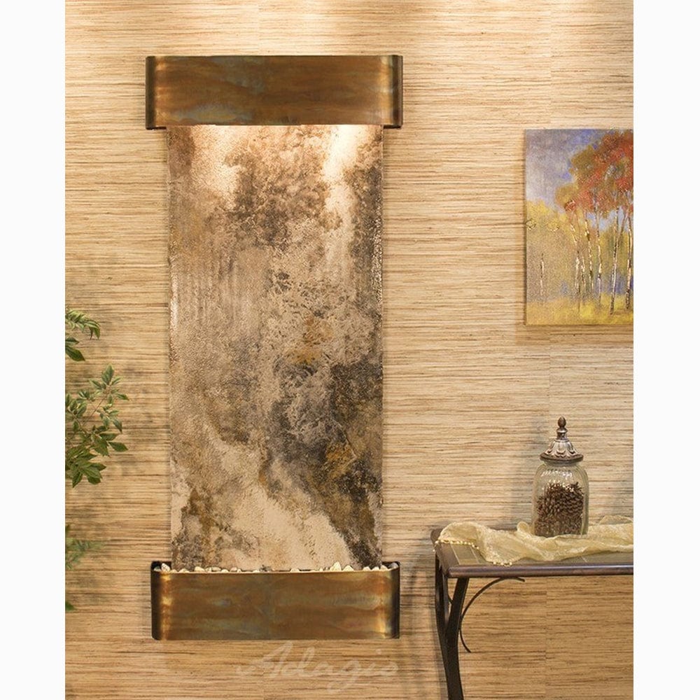 Inspiration_Falls_Travertine_Slate_with_Rustic_Copper_Trim_and_Round_Corners - Outdoor Art Pros