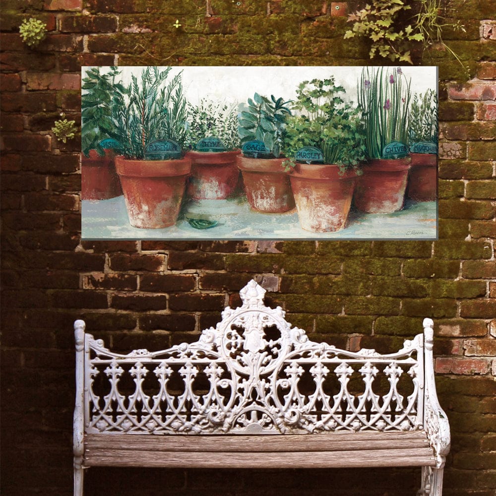 Kitchen Herbs Outdoor Canvas Art - Outdoor Art Pros