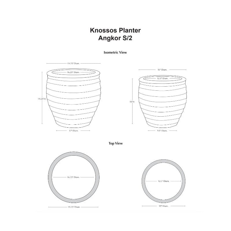 Knossos Planter Set of 2 - Outdoor Art Pros