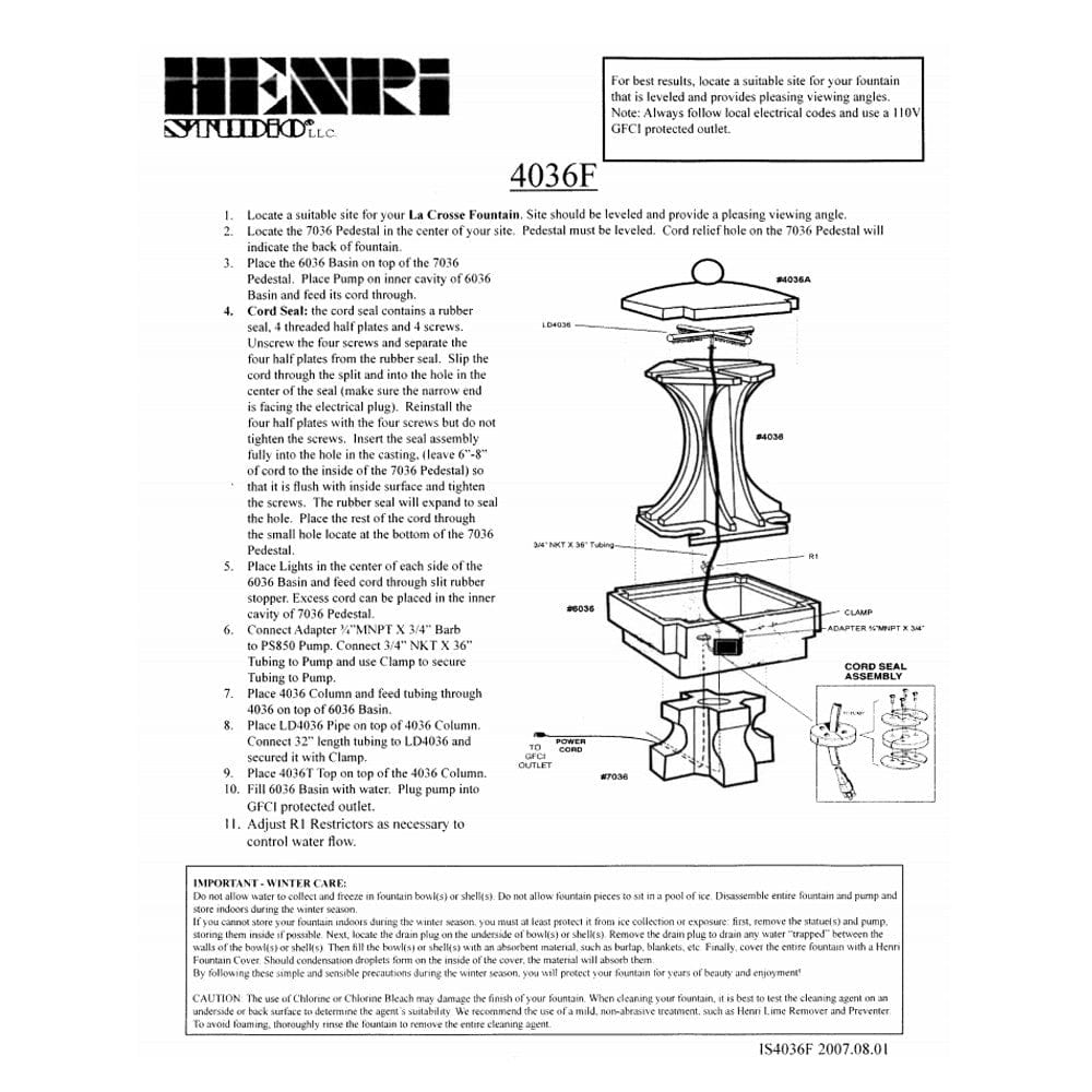 Henri Studio LaCrosse Fountain