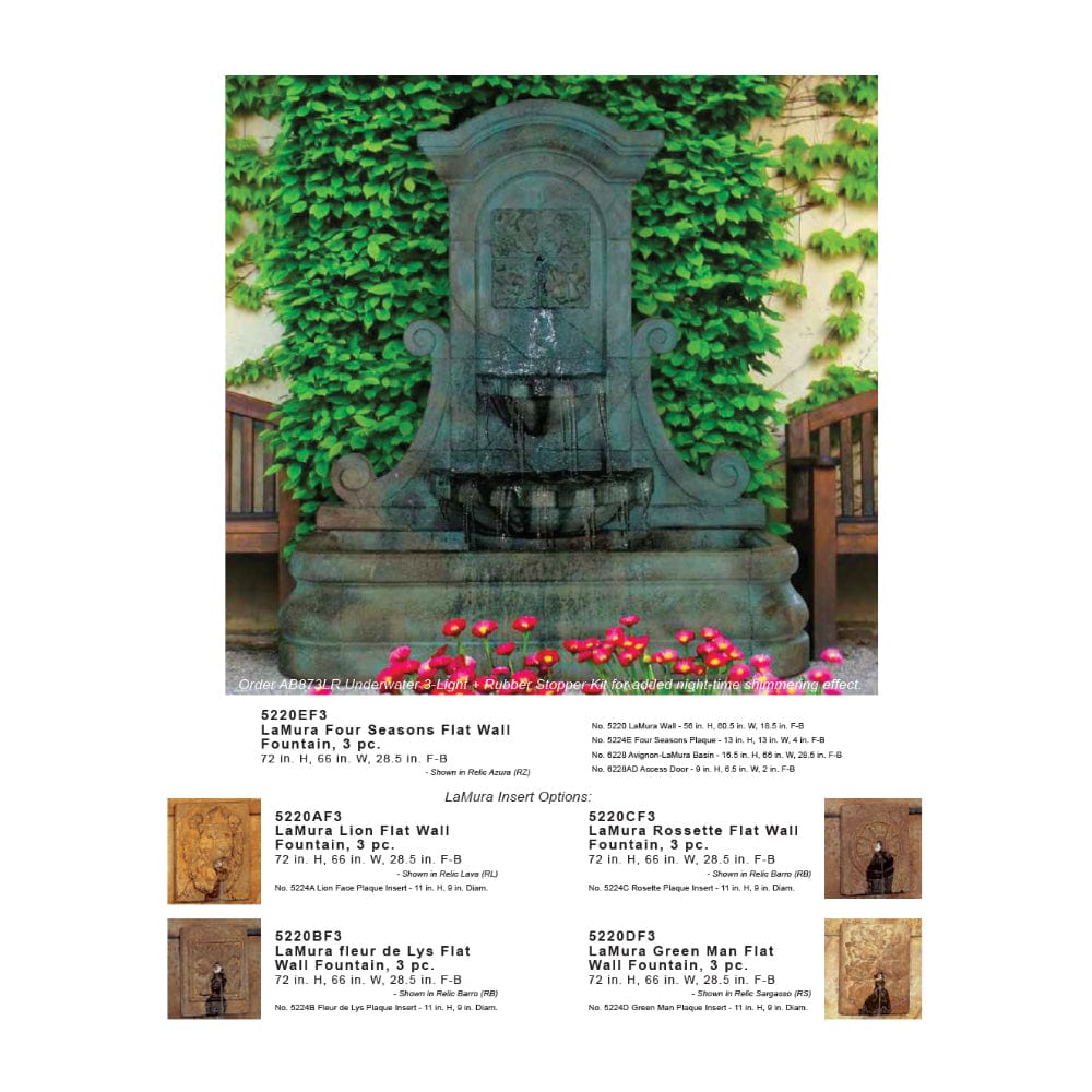 LaMura Flat Wall Fountain - Outdoor Art Pros