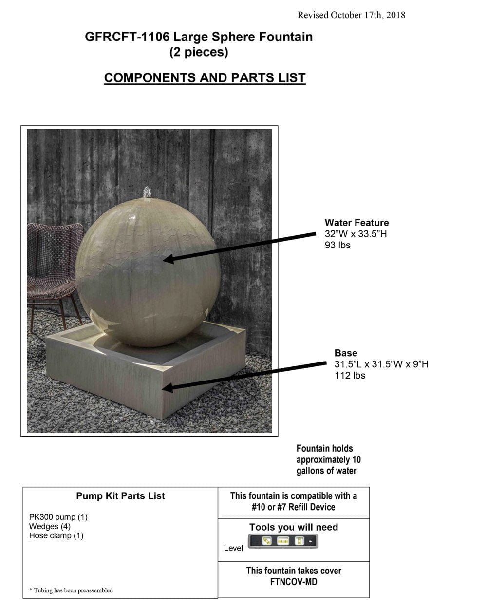 Large Sphere Garden Fountain - Outdoor Art Pros