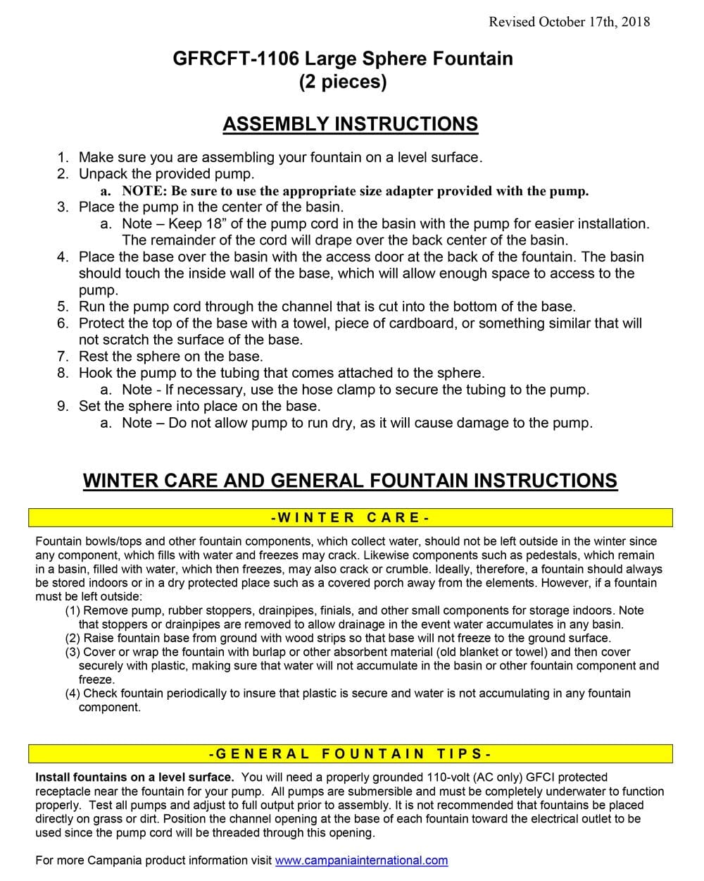 Large Sphere Garden Fountain - Outdoor Art Pros