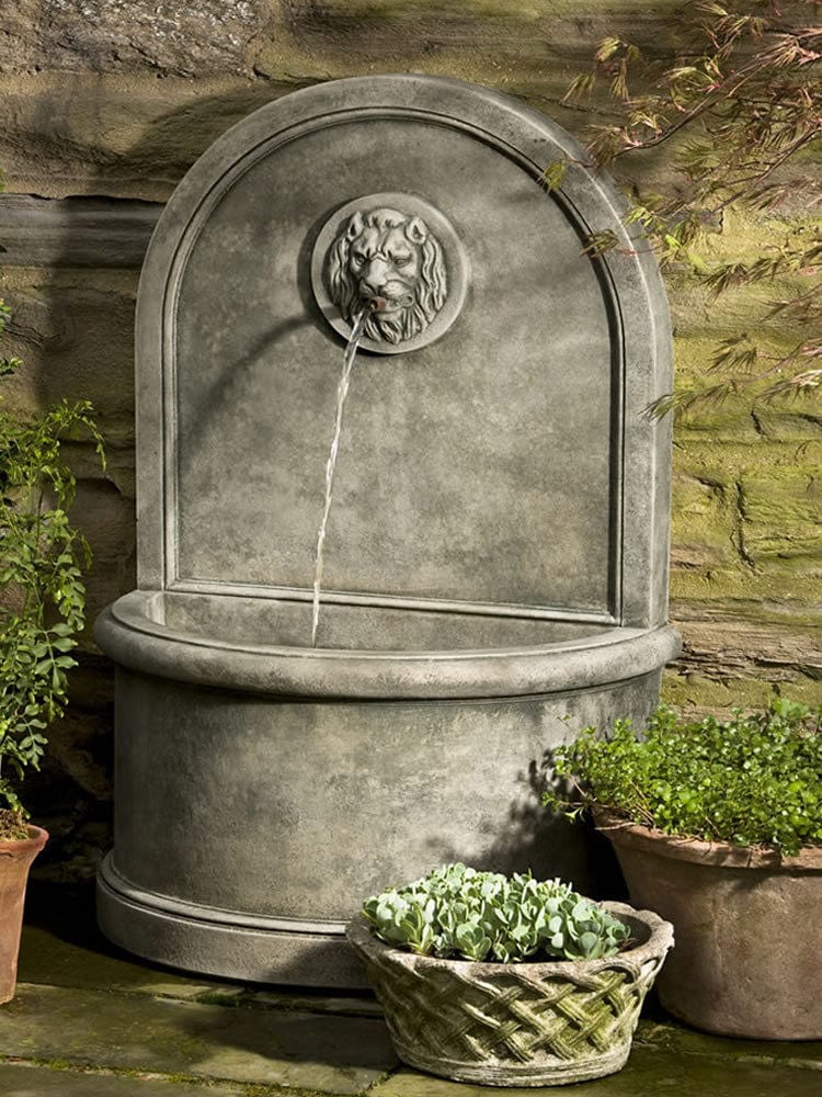 Lion Wall Outdoor Water Fountain - Outdoor Art Pros