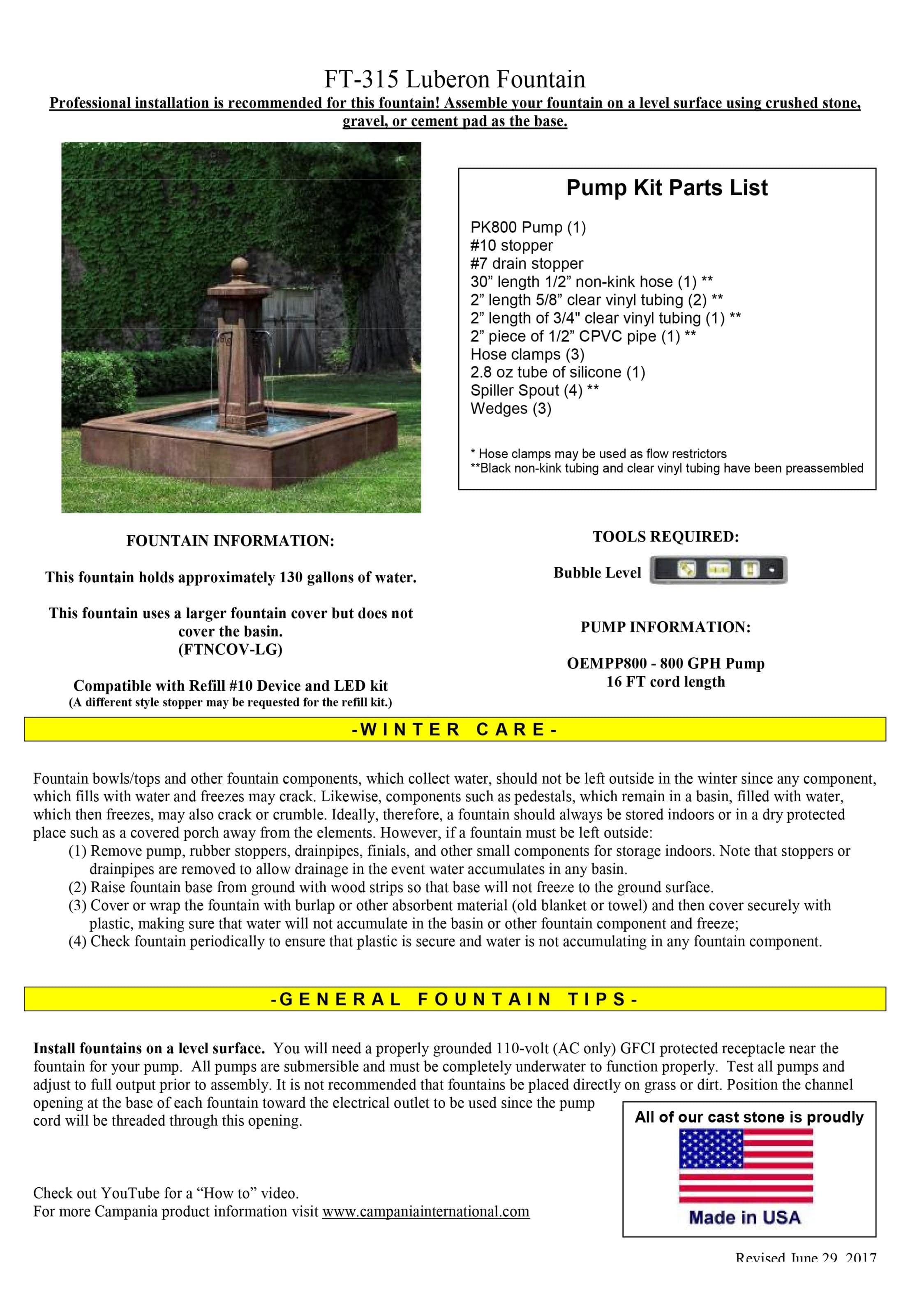 Luberon Estate Outdoor Fountain - Outdoor Art Pros