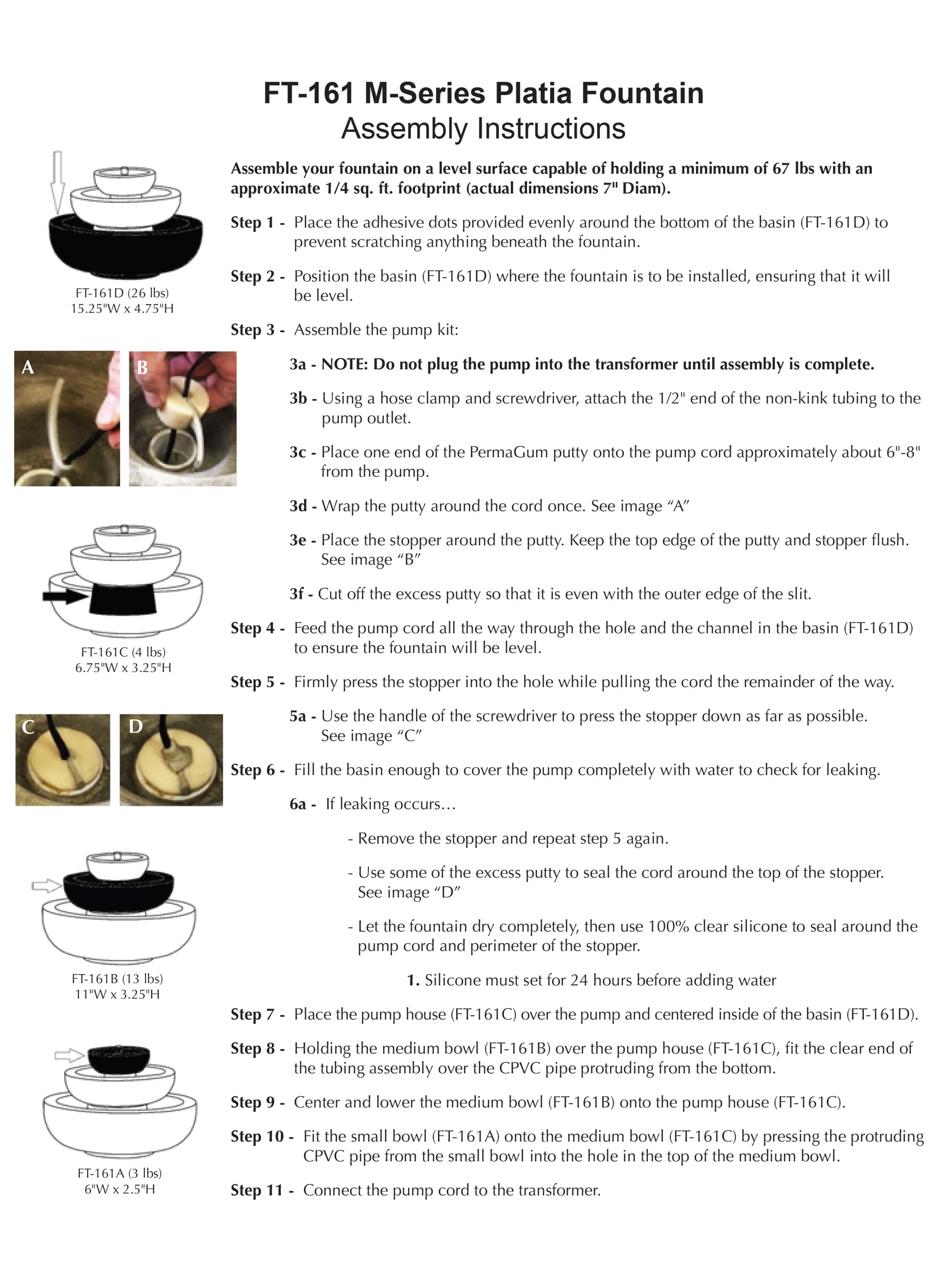 M-Series Platia Cast Stone Tabletop Garden Fountain - Outdoor Art Pros