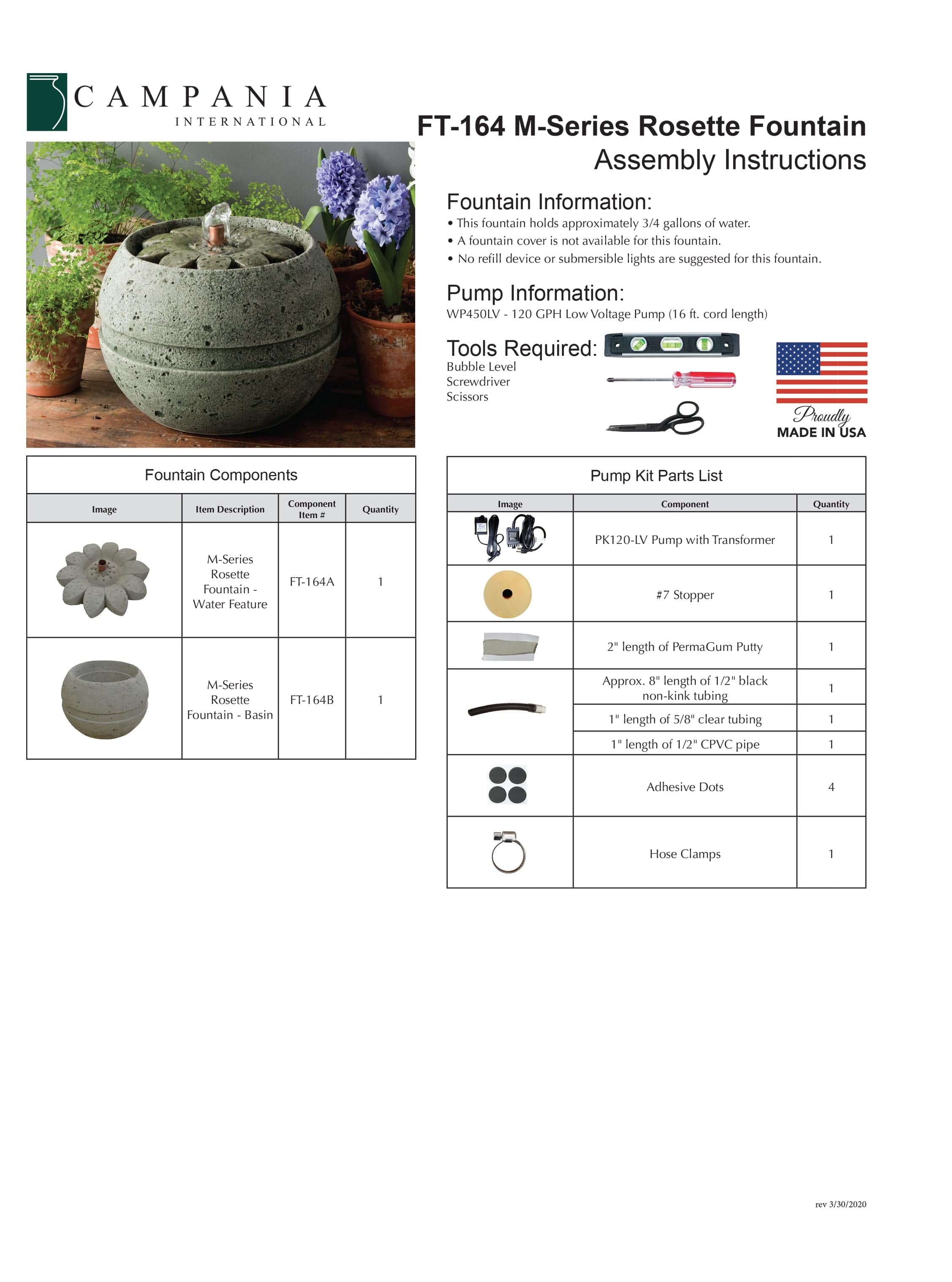 M-Series Rosette Garden Fountain - Outdoor Art Pros
