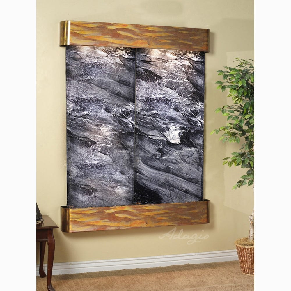 Majestic River-Black Spider Marble-Rustic Copper-Rounded-Corners - Outdoor Art Pros