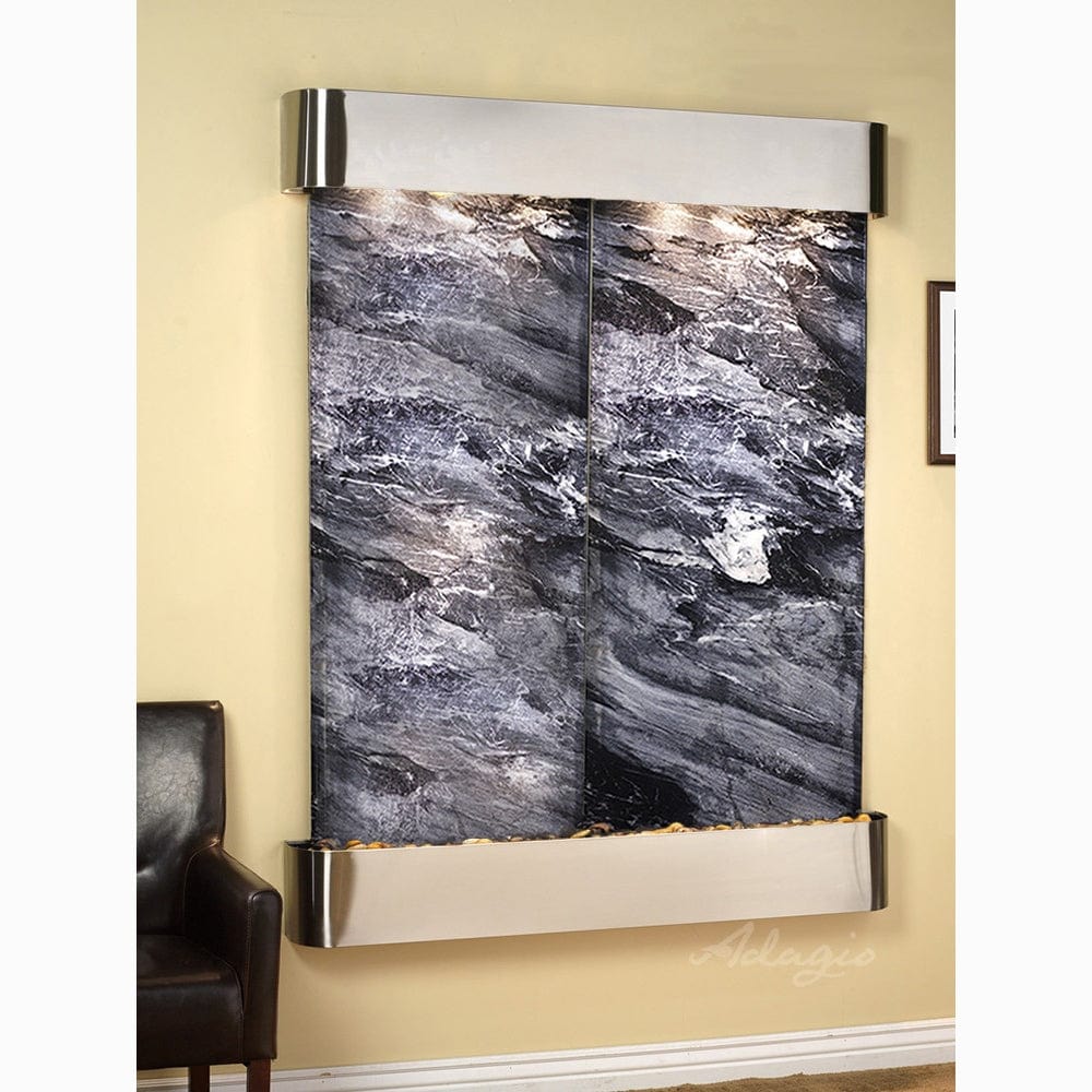Majestic-River-Black-Spider-Marble-Stainless-Steel-Rounded-Corners - Outdoor Art Pros