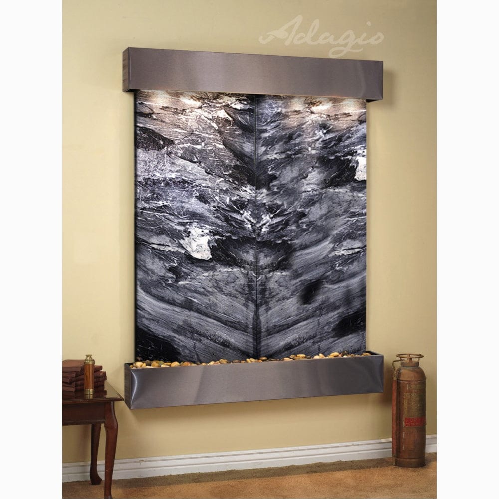 Majestic-River-Black-Spider-Marble-Stainless-Steel-Squared-Corners - Outdoor Art Pros