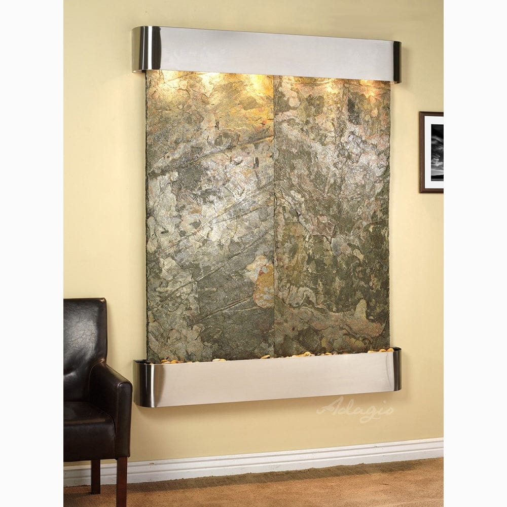 MajesticRiver-GreenSlate-StainlessSteel-RoundedCorners - Outdoor Art Pros