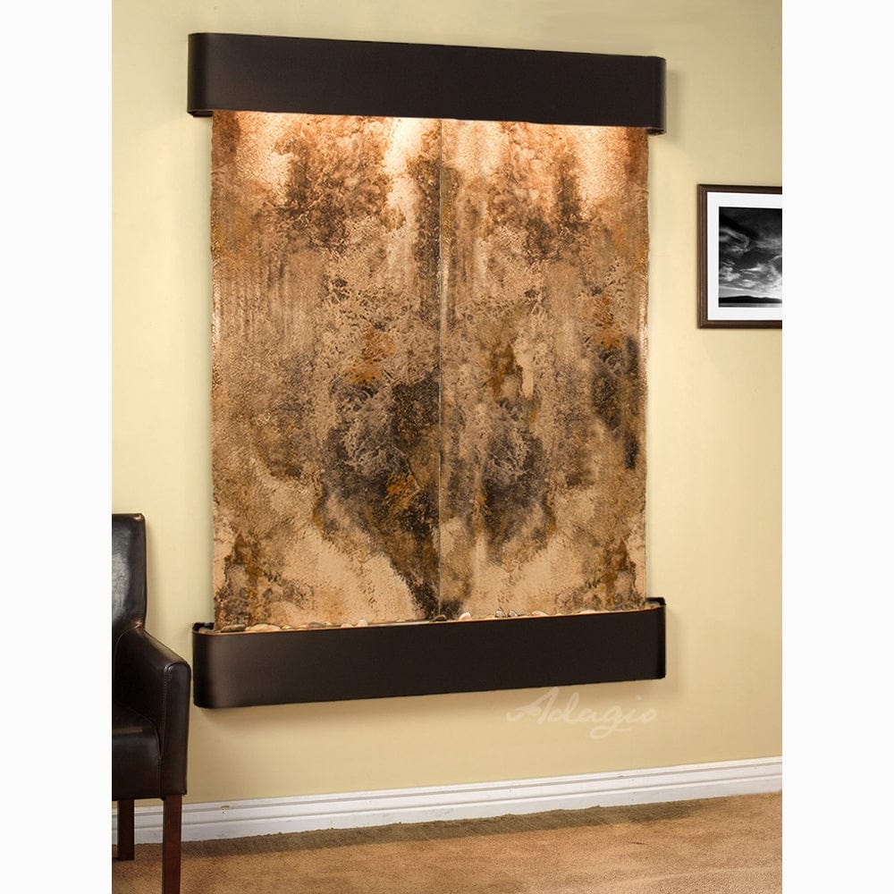 MajesticRiver-MagnificoTravertine-BlackenedCopper-RoundedCorners - Outdoor Art Pros