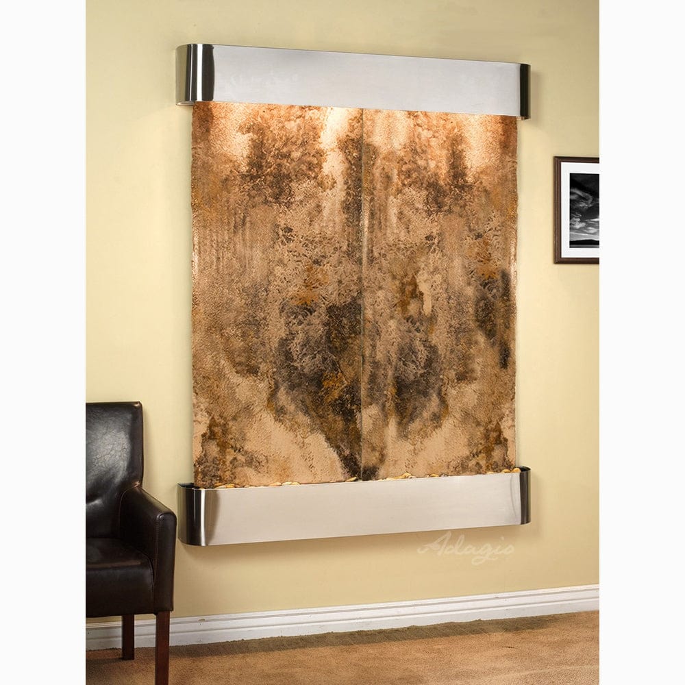 MajesticRiver-MagnificoTravertine-StainlessSteel-RoundedCorners - Outdoor Art Pros