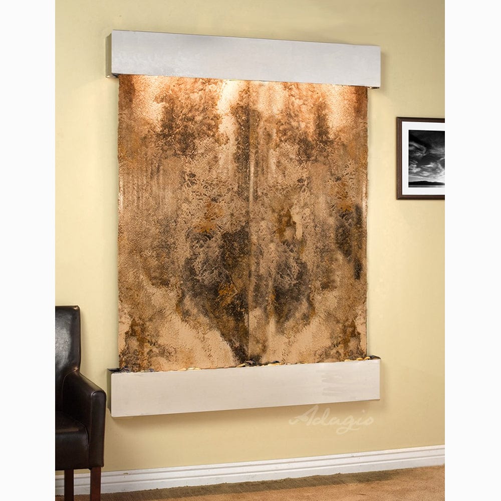 MajesticRiver-MagnificoTravertine-StainlessSteel-SquaredCorners - Outdoor Art Pros