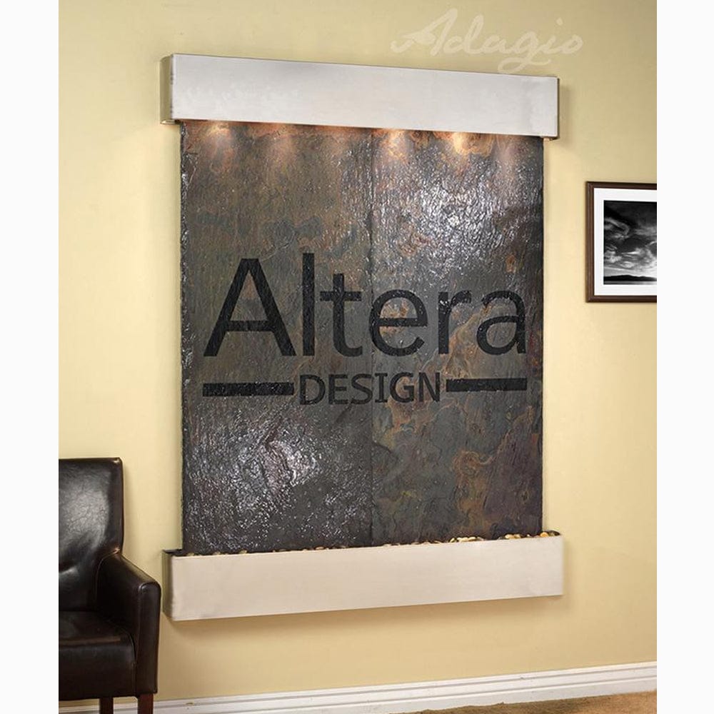 MajesticRiver-Multi-ColorSlate-StainlessSteel-Squared-Corners - Outdoor Art Pros