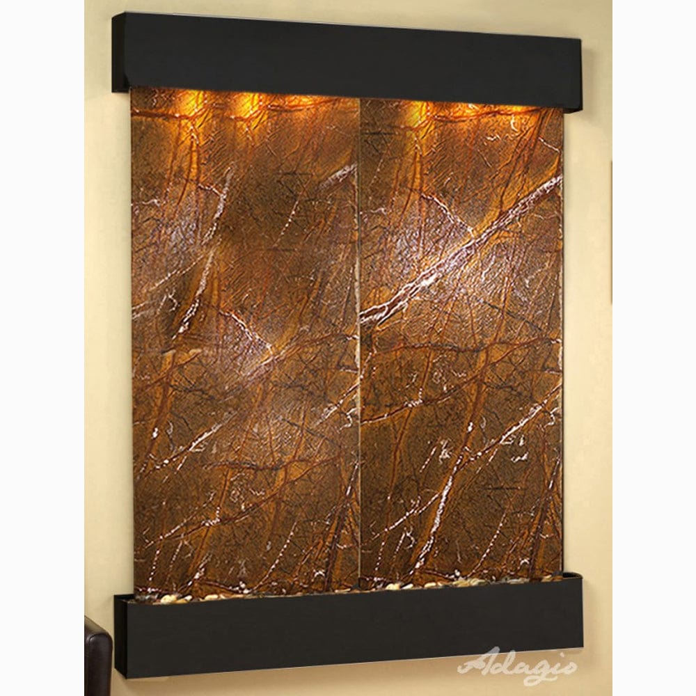 MajesticRiver-RainforestBrownMarble-BlackenedCopper-SquaredCorners - Outdoor Art Pros