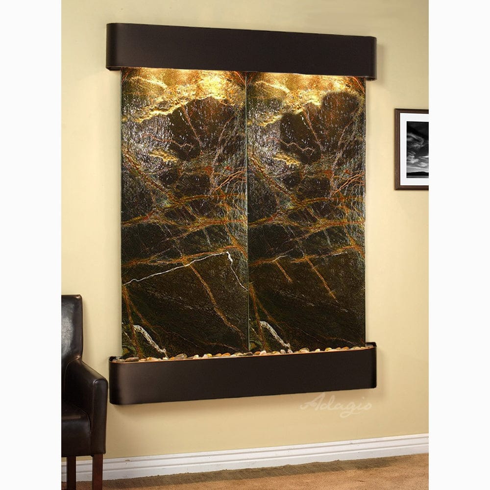MajesticRiver-RainforestGreenMarble-BlackenedCopper-RoundedCorners - Outdoor Art Pros