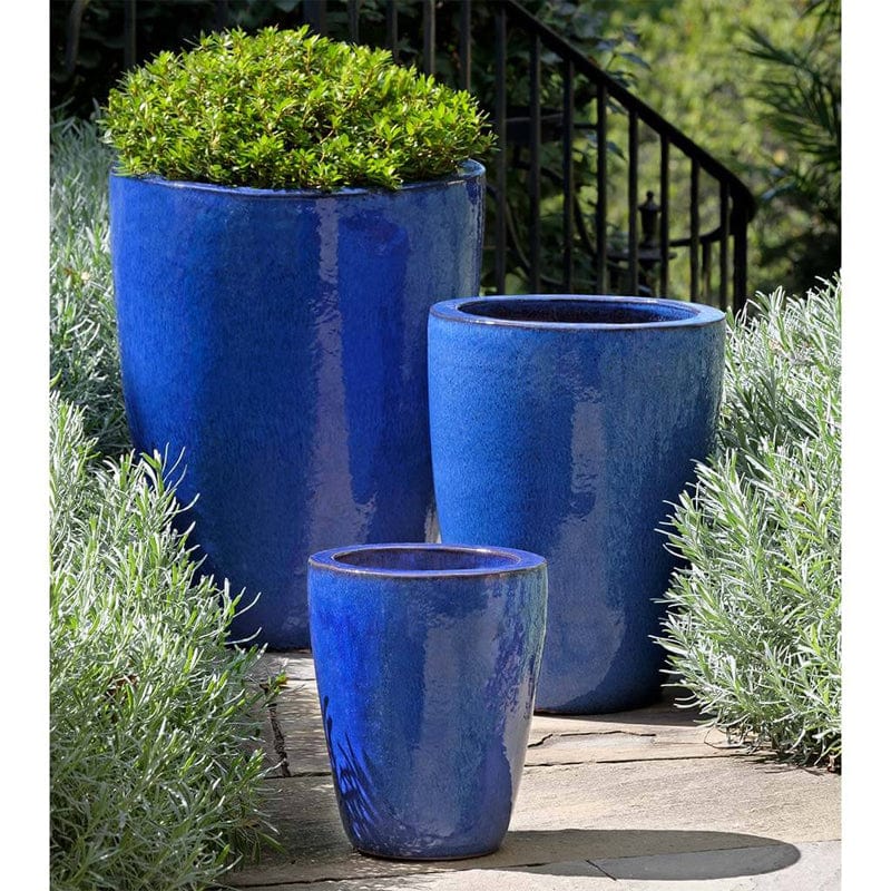 Marta Planter Set of 3 in Riviera Blue - Outdoor Art Pros