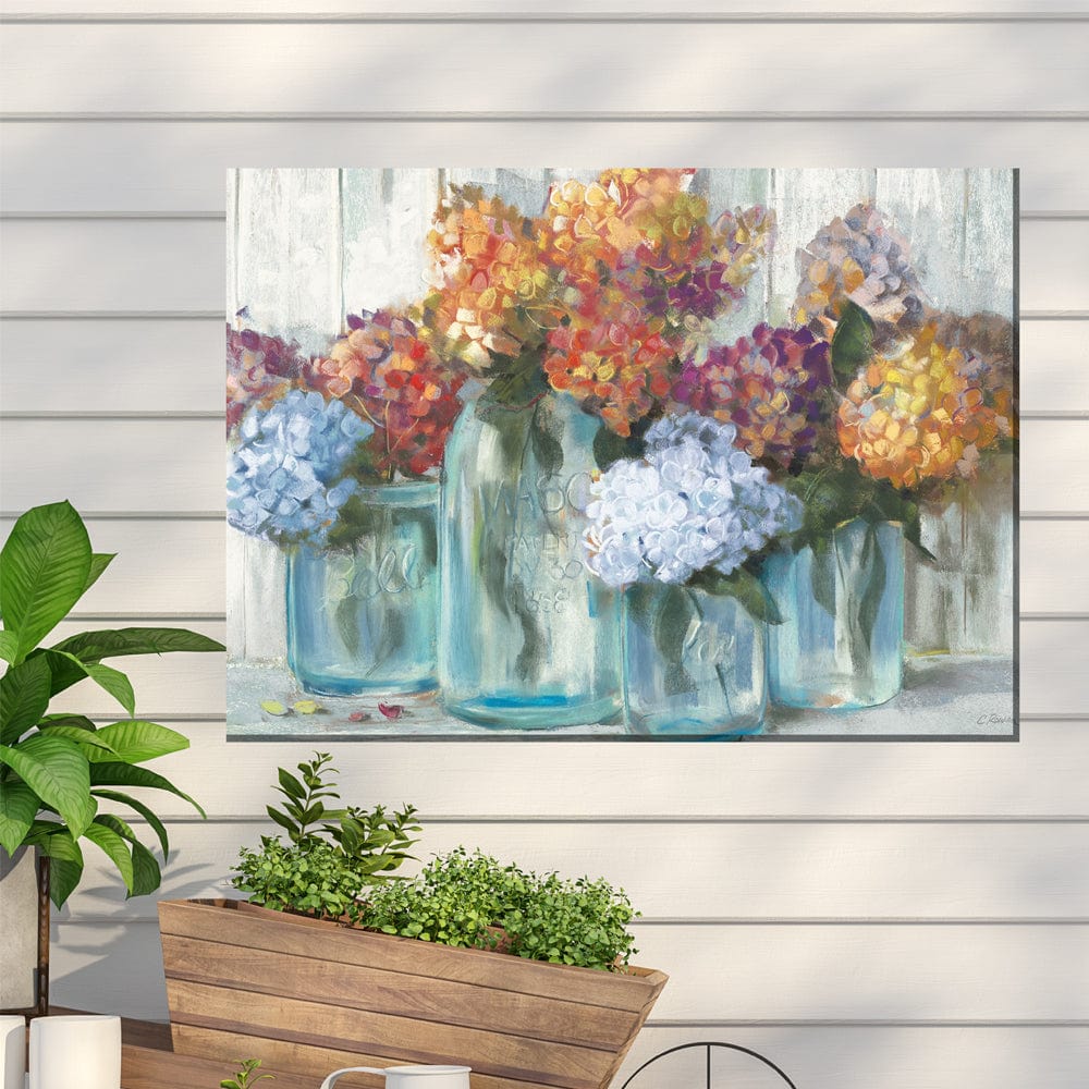 Mason Jars Outdoor Canvas Art - Outdoor Art Pros