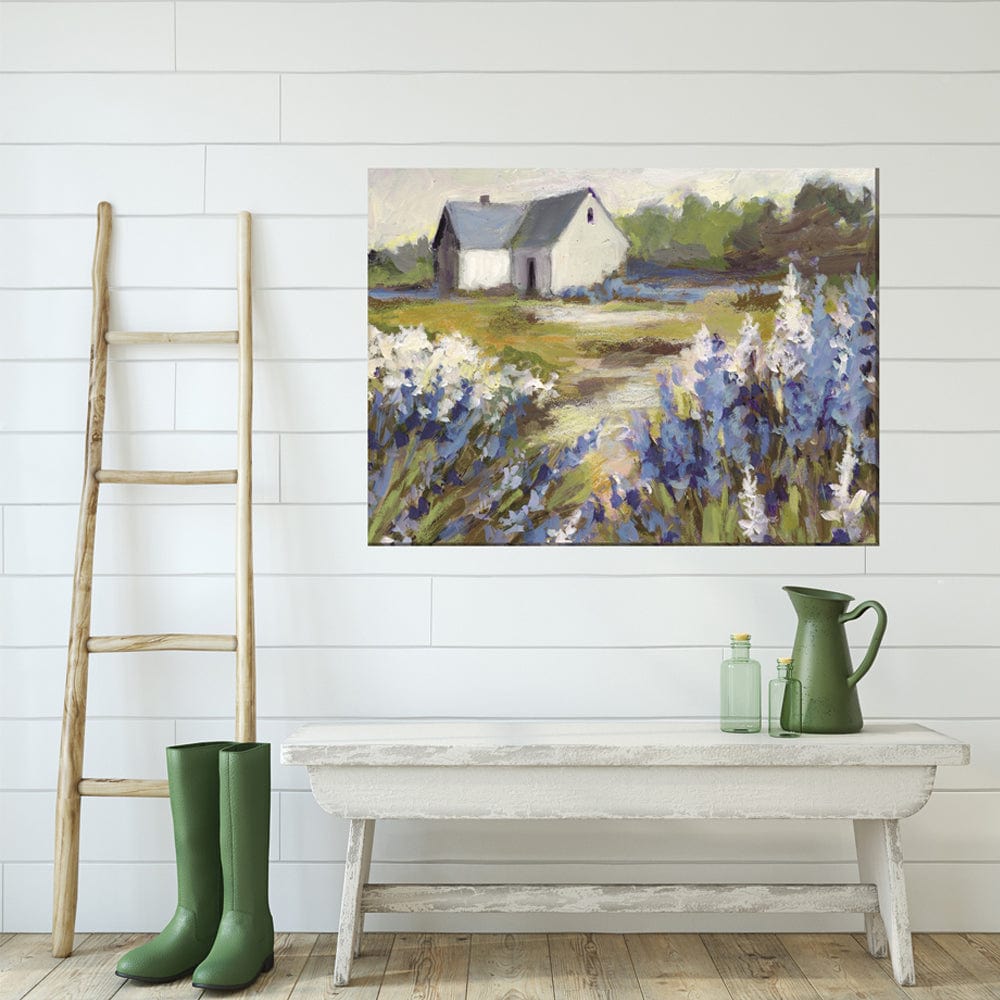 Meadow Blue Barn Outdoor Canvas Art - Outdoor Art Pros