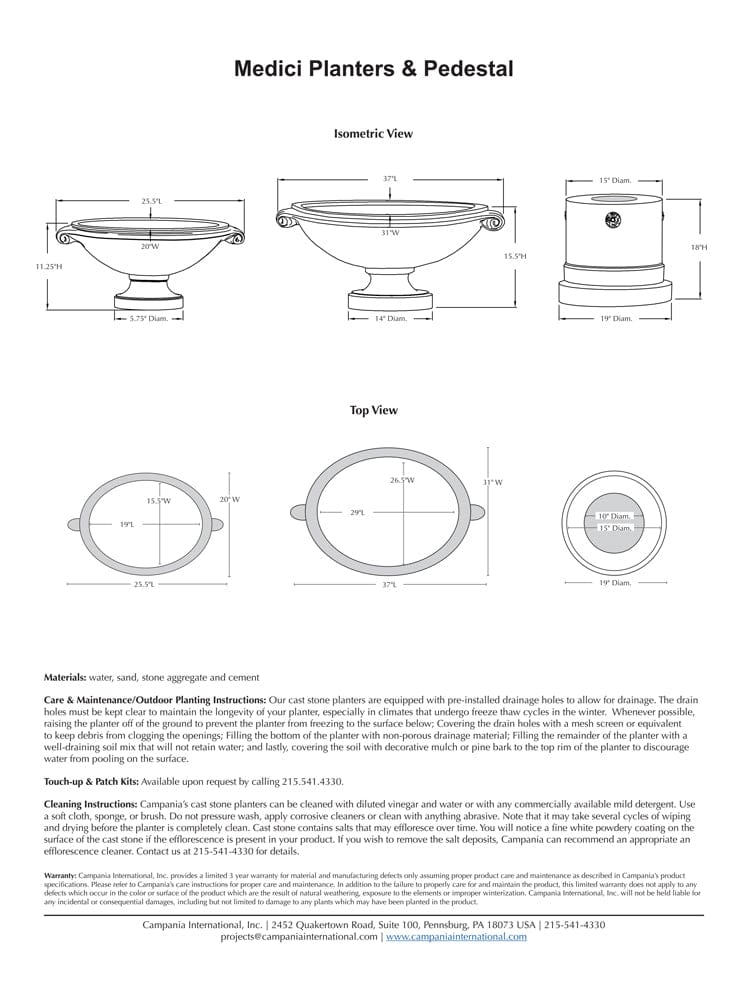 Medici Planter Large - Outdoor At Pros