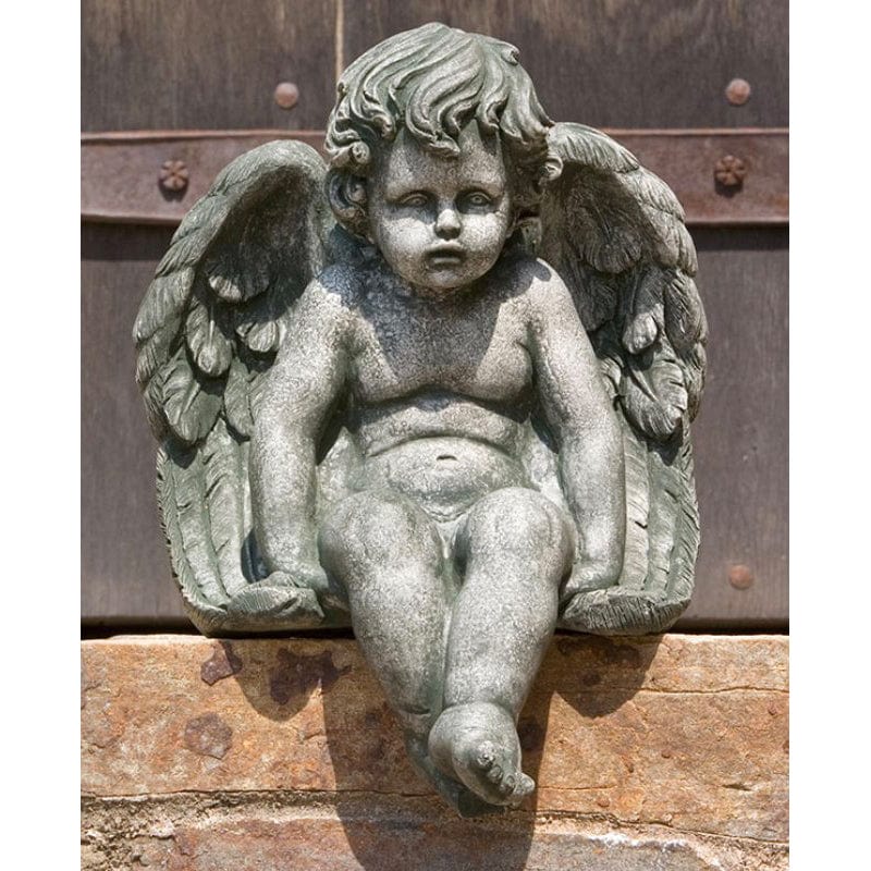 Medium Sitting Cherub - Outdoor Art Pros