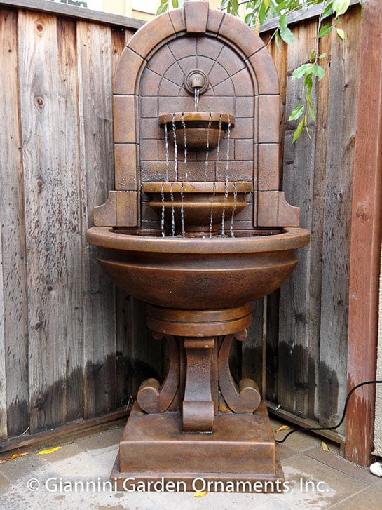 Montefalco Wall Fountain with Concrete Water Spout - Outdoor Art Pros