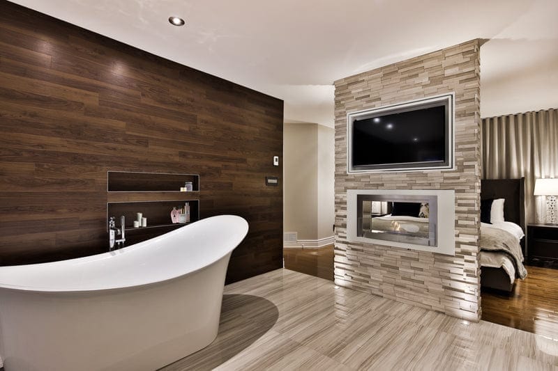 Eco-Feu Montreal 2-Sided Matte Black Biofuel Fireplace