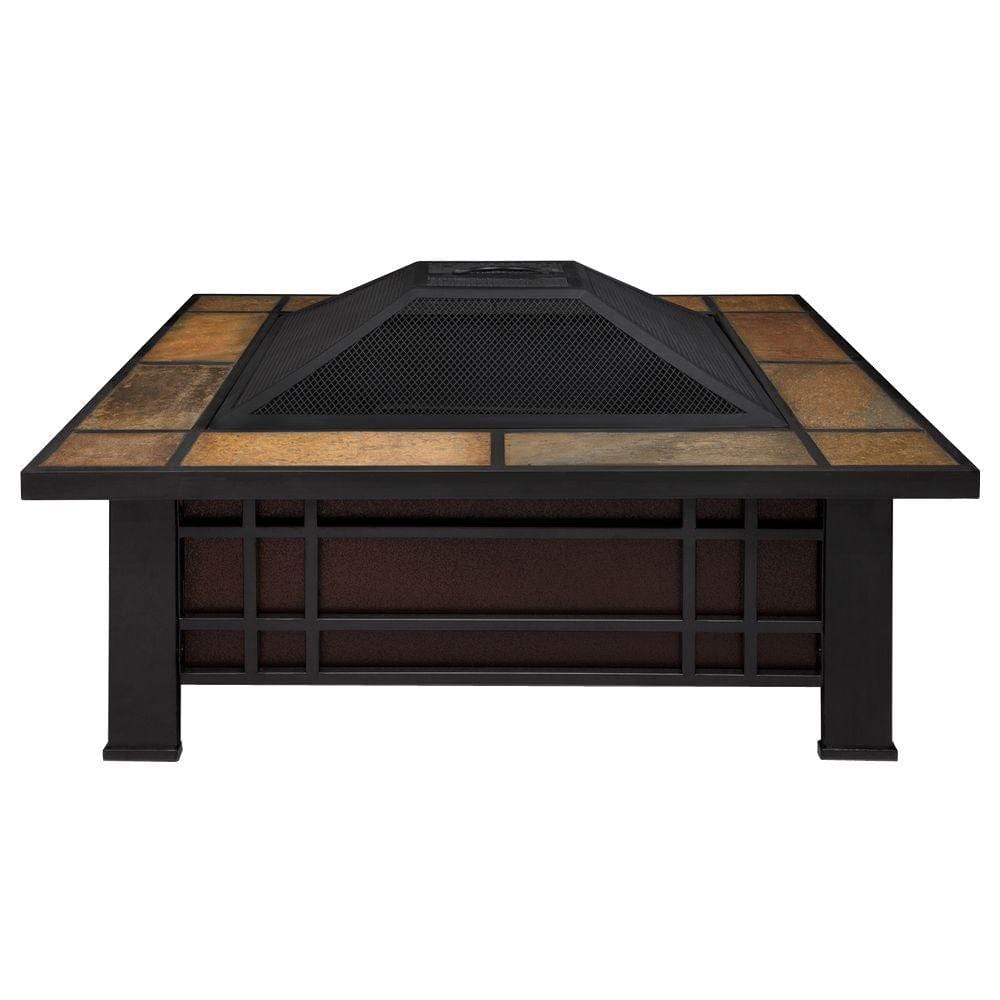 Morrison Wood Burning Fire Pit with Natural Slate Top - Outdoor Art Pros