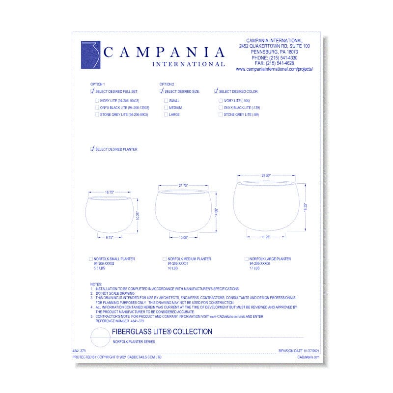 Norfolk Planter | Lite® Collection