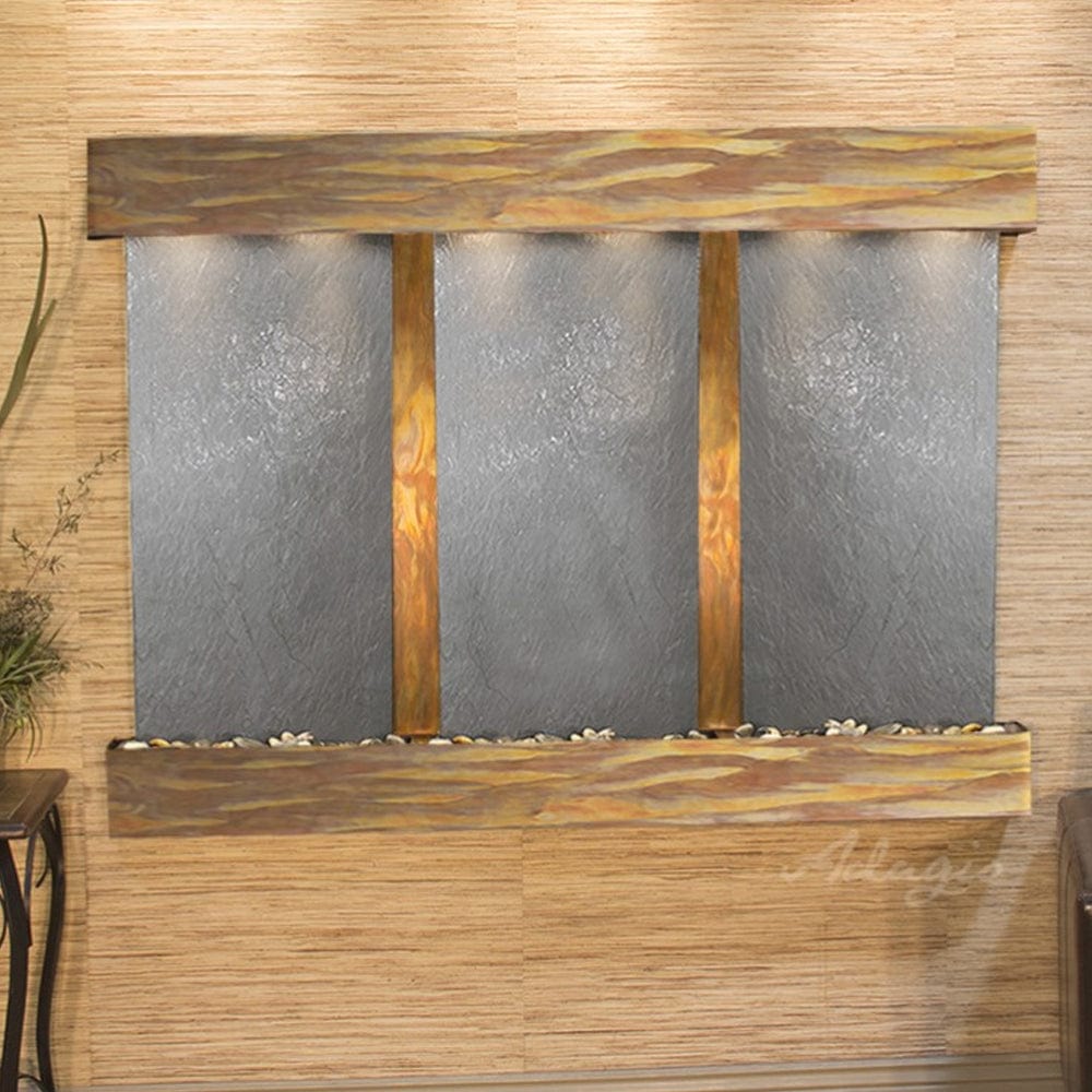 OlympusFalls-BlackFeatherStone-RusticCopper-SquaredCorners - Outdoor Art Pros