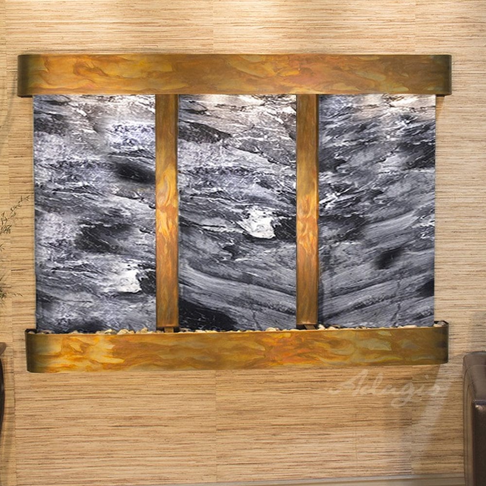 OlympusFalls-BlackSpiderMarble-RusticCopper-RoundedCorners - Outdoor Art Pros