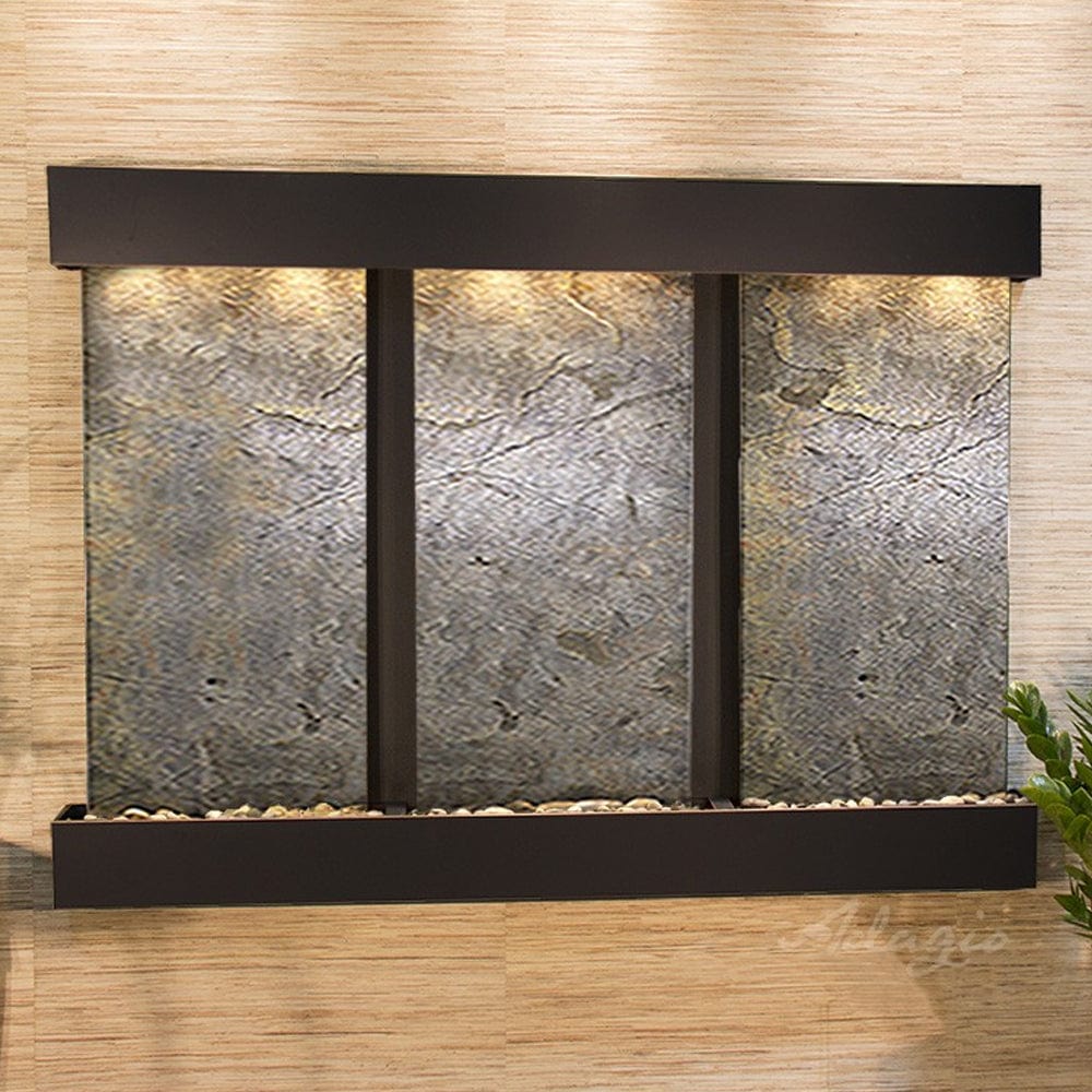 OlympusFalls-GreenFeatherStone-BlackenedCopper-SquaredCorners - Outdoor Art Pros