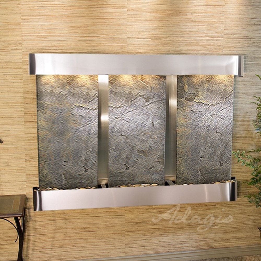 OlympusFalls-GreenFeatherStone-StainlessSteel-RoundedCorners - Outdoor Art Pros