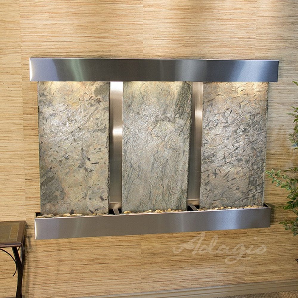 OlympusFalls-GreenSlate-StainlessSteel-SquaredCorners - Outdoor Art Pros