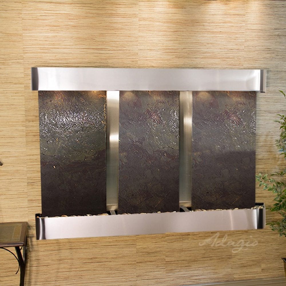 OlympusFalls-Multi-ColorFeatherStone-StainlessSteel-RoundedCorners - Outdoor Art Pros