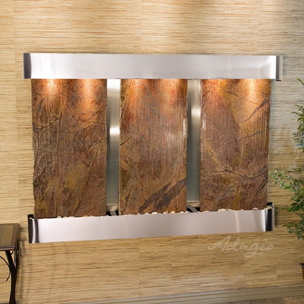 OlympusFalls-RainforestBrownMarble-StainlessSteel-RoundedCorners - Outdoor Art Pros