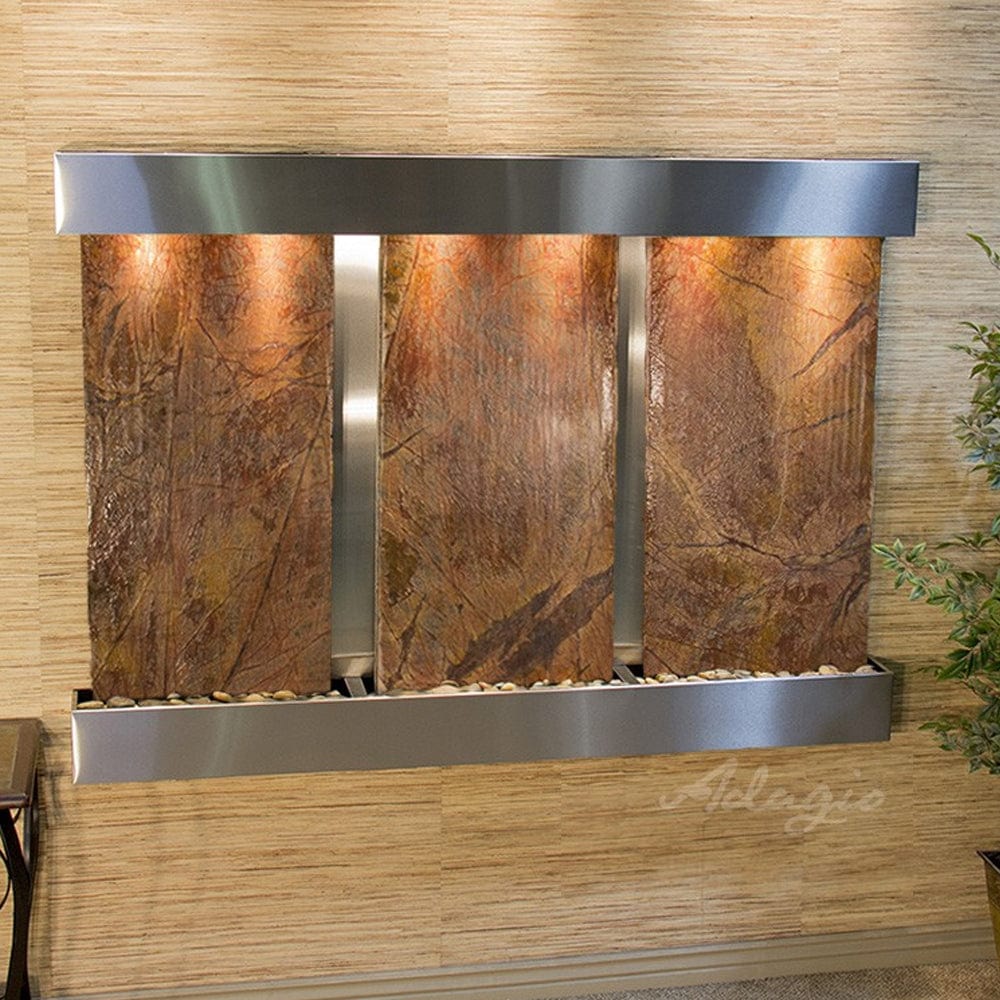 OlympusFalls-RainforestBrownMarble-StainlessSteel-SquaredCorners - Outdoor Art Pros