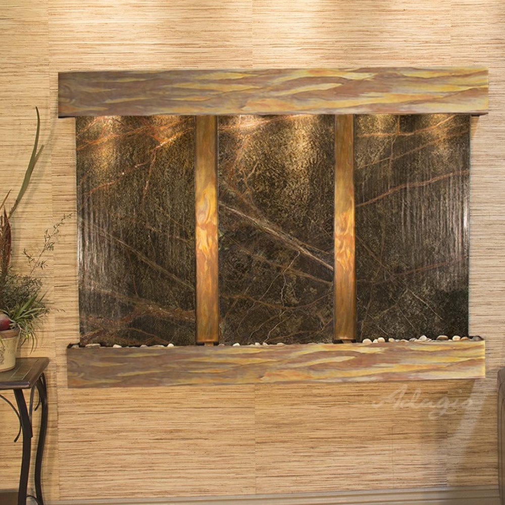 OlympusFalls-RainforestGreenMarble-RusticCopper-SquaredCorners - Outdoor Art Pros