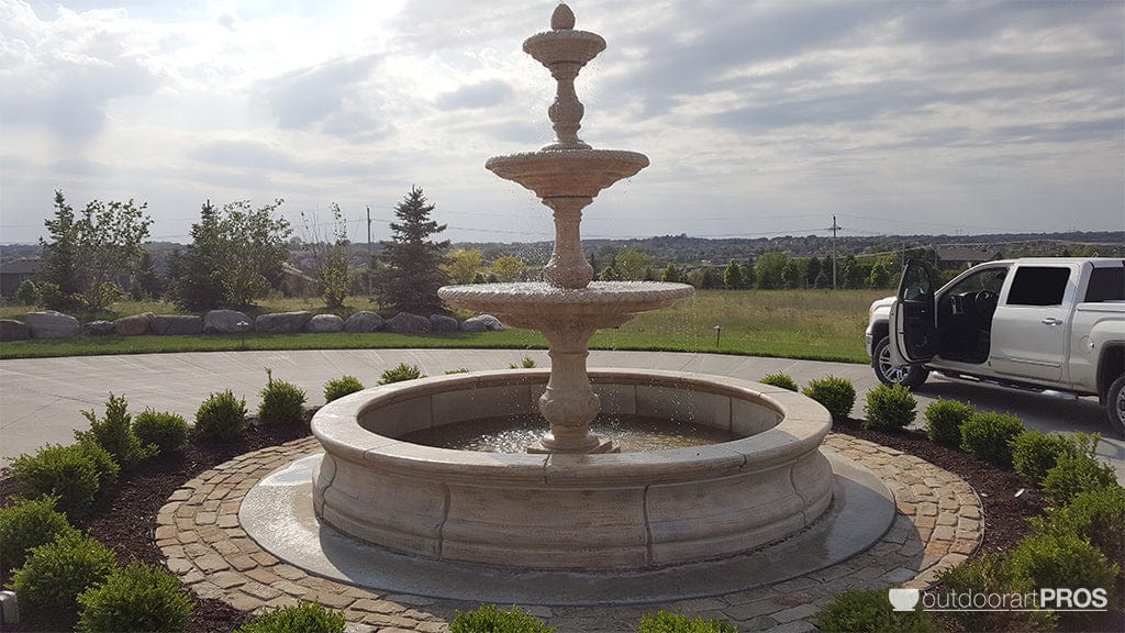 3-Tier Four Seasons Outdoor Water Fountain With Bracci Basin