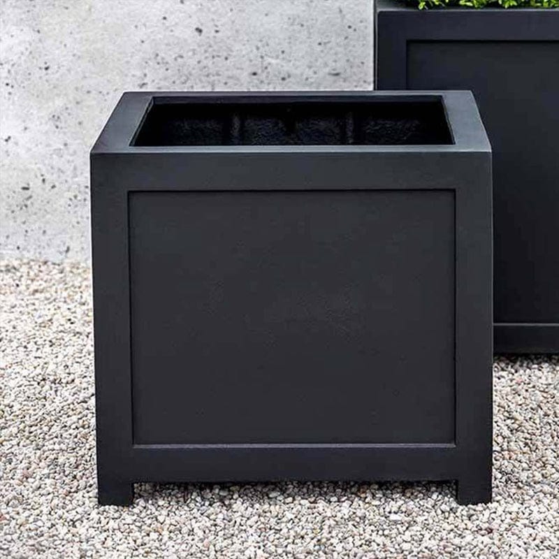 Oxford Square Planter in Onyx Black Lite - Outdoor Art Pros
