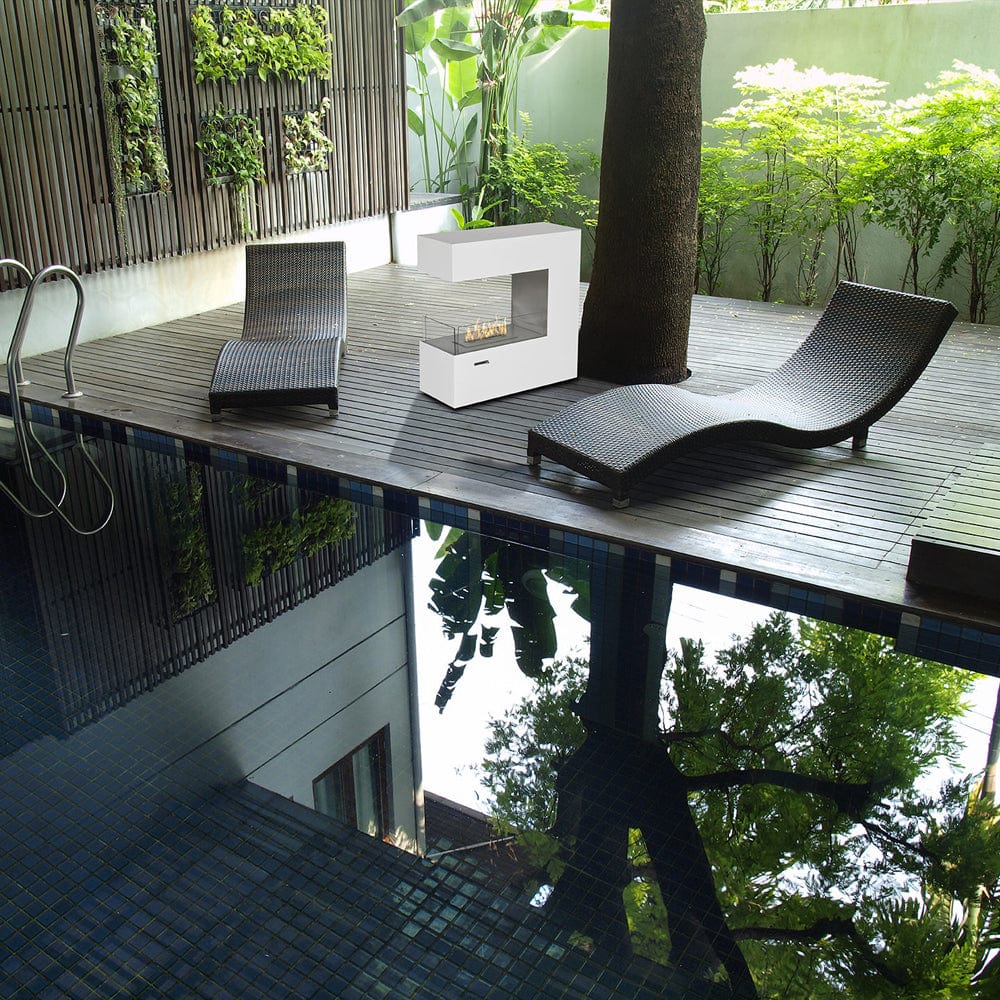 Eco-Feu Paramount 3-Sided Biofuel Fireplace in all Stainless Steel - Outdoor Art Pros