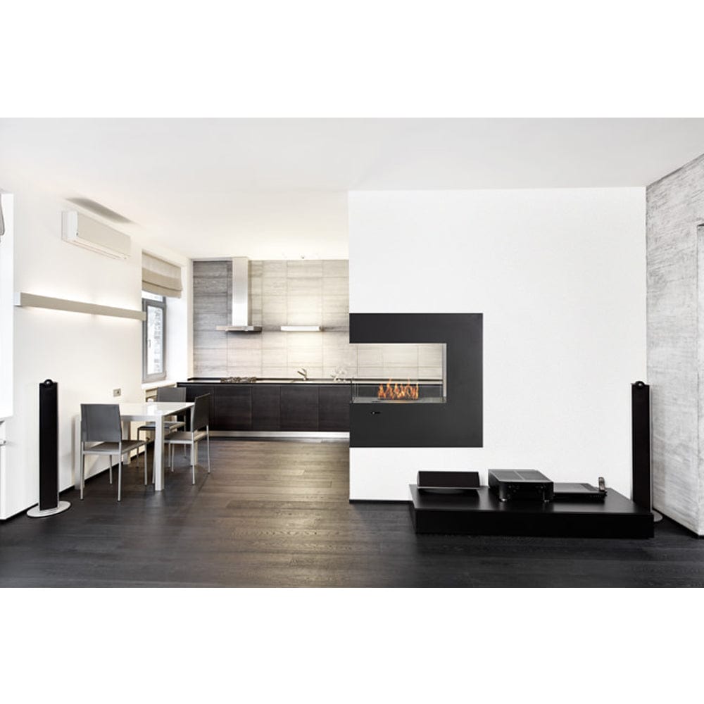 Eco-Feu Paramount 3-Sided Biofuel Fireplace in all Matte Black - Outdoor Art Pros