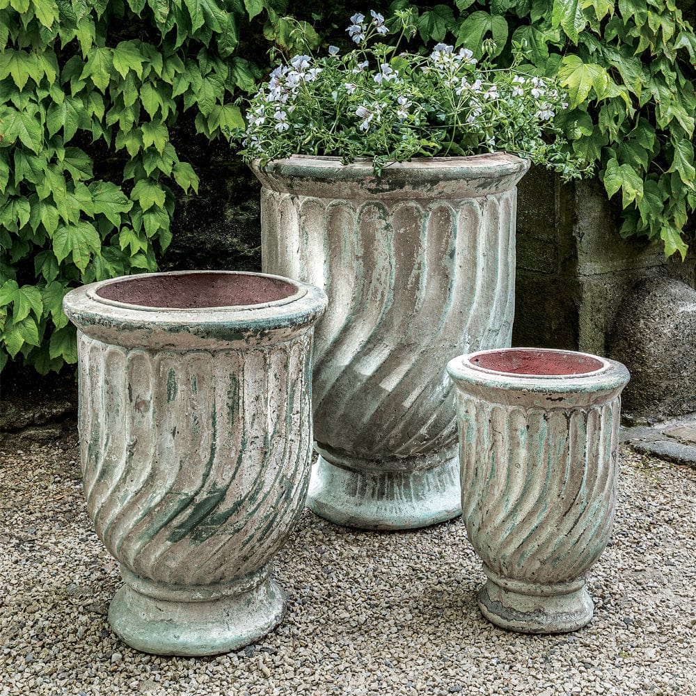 Pincio Urn Vicolo Terra Planter Set of 3 - Outdoor Art Pros